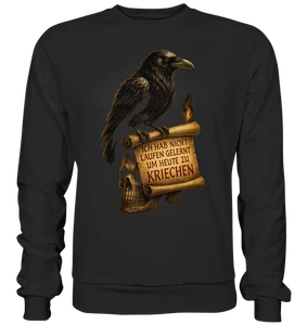 Niemals kriechen - Sweatshirt | Gothic Rabe Motivation Runen Vikings - Picture 1 of 3