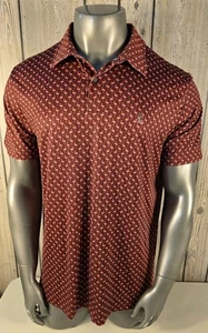 IZOD Golf Flamingo Print Performance Polo schnelltrocknend dunkelrot burgund Herren XL - Bild 1 von 8