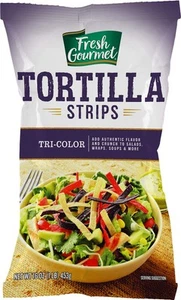 Fresh Gourmet Tri | Color Tortilla Strips | 1 Pound | Low Carb | Crunchy Snack a - Picture 1 of 6