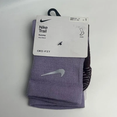 Nike Trail Running Ankle Socks Wool Blend Dri-Fit Men Women 8-9.5 - Image 1 of 4