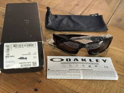[OO9238-04] Mens Oakley Fives Squared Sunglasses - Polished Black/Grey - Image 1 of 4