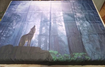 Colgador de pared tapiz lobo pancarta naturaleza 58,5 X 50,5 pulgadas Foto 1 de 4