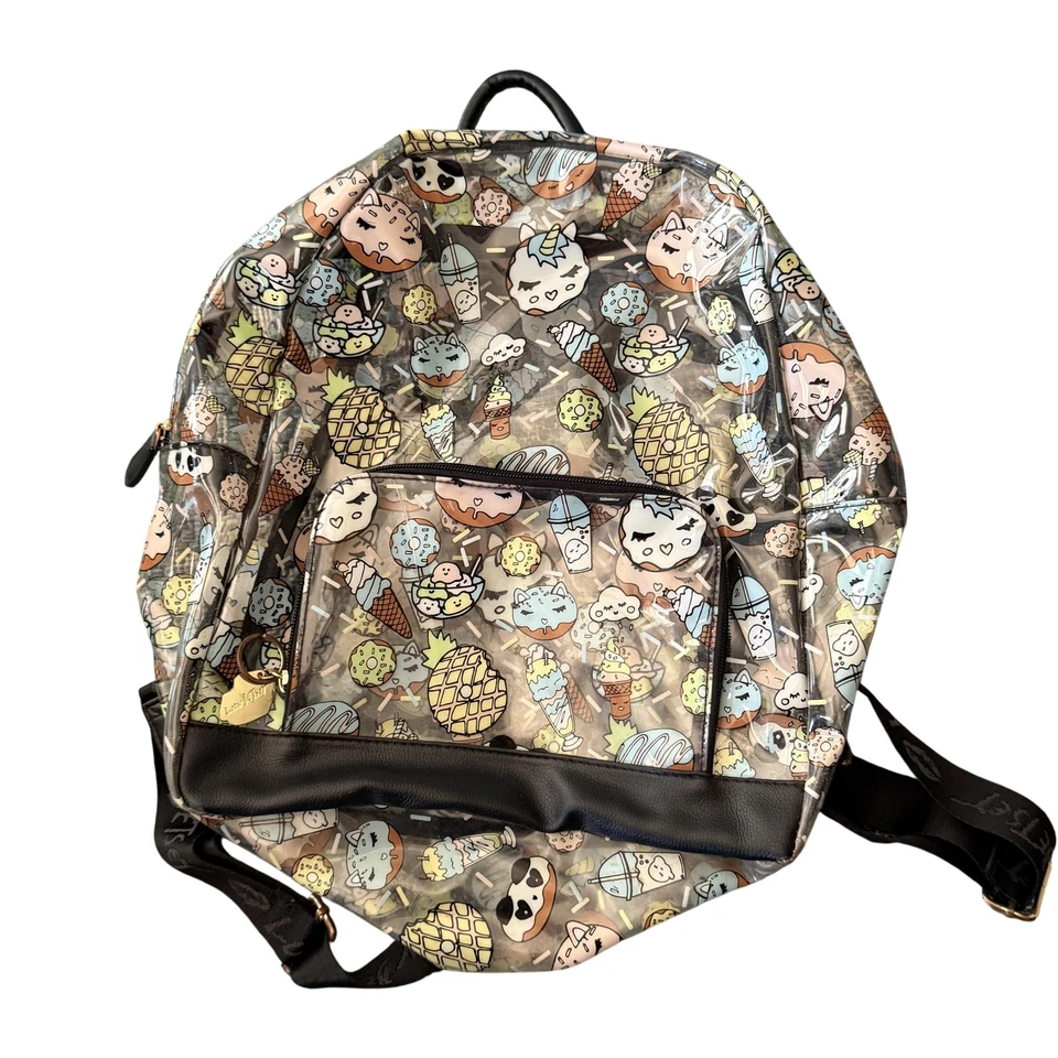 Betsy Johnson Backpack Large Clear Kawaii Cat Food Pineapple Ice Cream Donut - Image 1 of 4