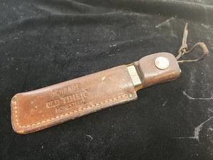 Original Schrade Old Timer Honesteel In Fitted Leather Holster Outdoor Survival - Picture 1 of 11