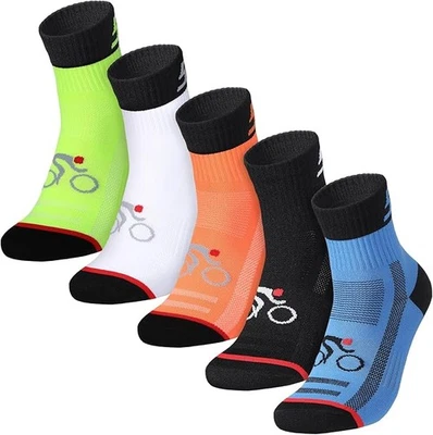 calcetines medias para ciclismo mujer hombre correr deportes bicicleta 5 Pairs - Image 1 of 4