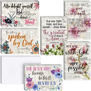 Inspirational Cards with Envelopes - 60 Pack, 4 X 6 In, 6 Floral Designs - Chris - Picture 1 of 12