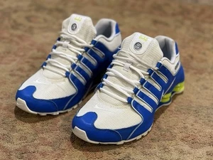 Nike Shox NZ White Soar Blue Volt Men’s Size 9.5 US 378341-410 (RARE) - Picture 1 of 15