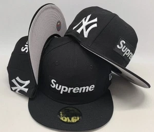 Supreme New York Yankees Black/White New Era 59FIFTY Fitted Cap , Brand New. - Picture 1 of 7