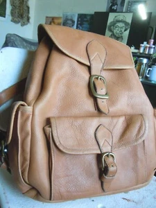VTG Roots CANADA brown Saddle Leather brifcase back pack - Picture 1 of 12
