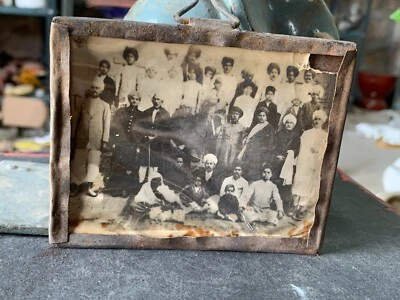 Vintage Old Black & White Photograph Of Indian Royal Family Male Members Framed - Image 1 of 4
