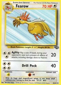 Pokémon Fearow Card 1st Edition Jungle Series 36/64 - Picture 1 of 1
