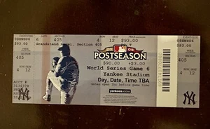 2009 World Series Game 6 Ticket stub New York YANKEES Phillies yankee stadium - Picture 1 of 1