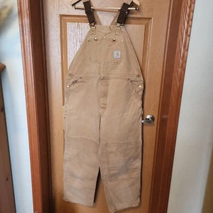 Mono de colección Carhartt para hombre de lona pierna recta doble rodilla forrado sin etiqueta de talla - Imagen 1 de 18