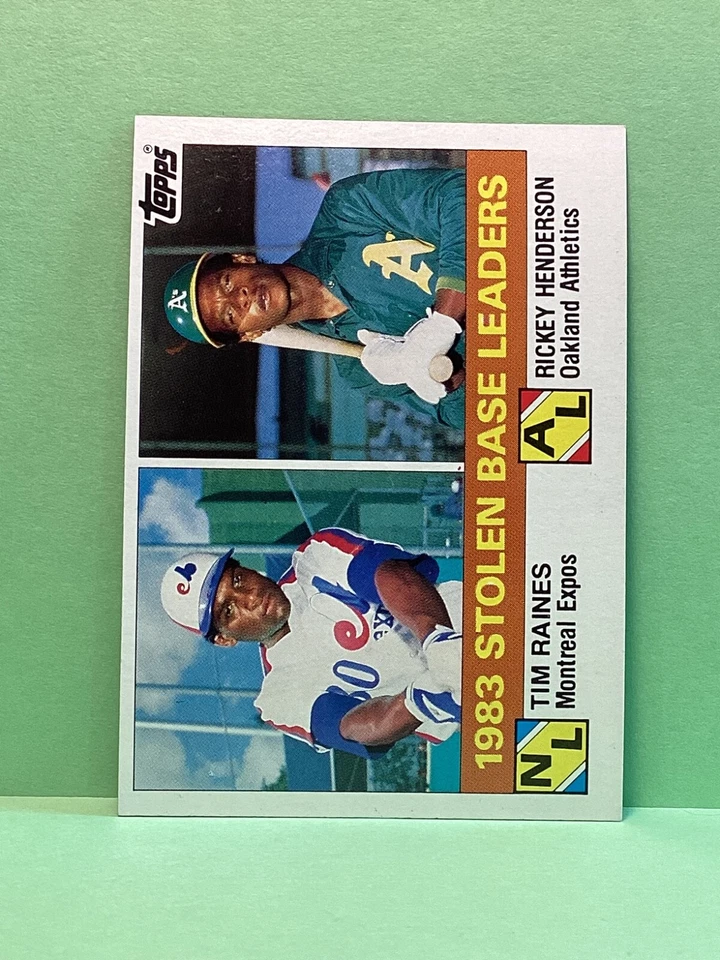 Rickey Henderson Tim Raines 1984 Topps baseball card - Image 1 of 1
