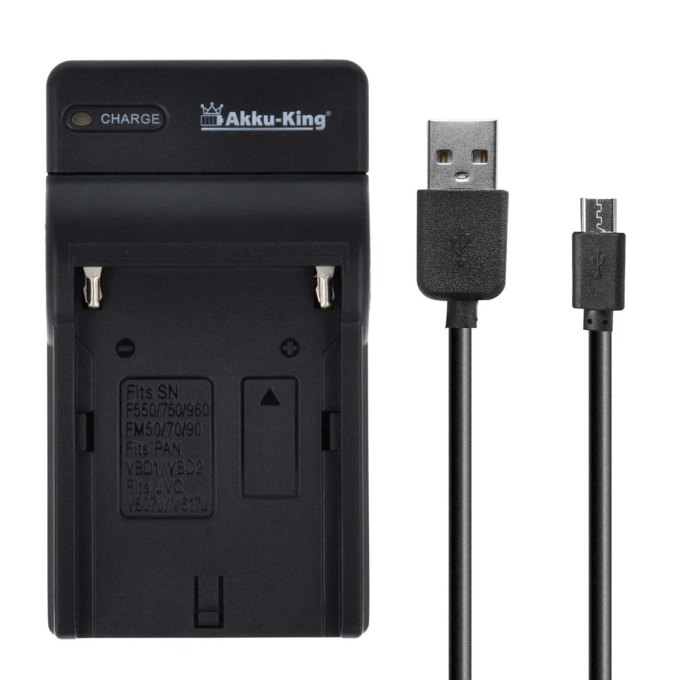 MARKENLOS USB-Akku-Ladegerät für Kamera-Akku Sony NP-F550 F570 F750 F770 F960 F970 F980D