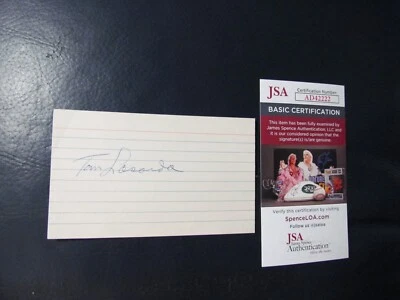 Tarjeta indexada firmada por Tom Tommy Lasorda certificada por la JSA  Foto 1 de 4
