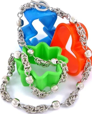 Collana in argento sterling 925 con perle e bizantine 19" 59,4G - Immagine 1 di 4