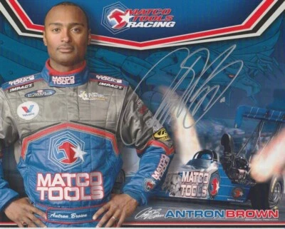 Tarjeta de héroe de la NHRA Top Fuel 2008 firmada por Antron Brown Foto 1 de 2