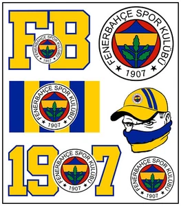 Fenerbahce Aufkleber Sticker Set - 9 Stück - Picture 1 of 4