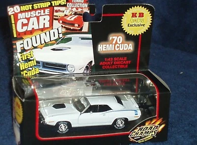 ROAD CHAMPS 1970 CUDA BARRACUDA con VITRINA ESCALA 1/43 O BLANCO KB TOYS EXCL Foto 1 de 4
