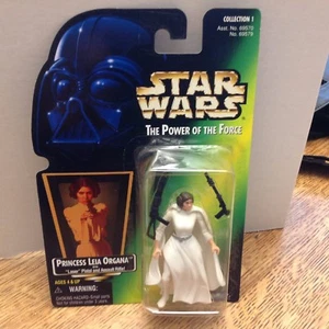 1997 Star Wars Power of the Force Princess Leia Organa Action Figure Green Card - Picture 1 of 2