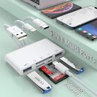 Multi 5-in-1 Lightning+Type C+USB A Card Reader for iPhone/iPad/Android/Mac B...