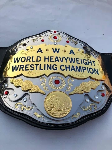 AWA World Heavyweight Wrestling Champion Replica Title Belt Adult size 4mm Cover