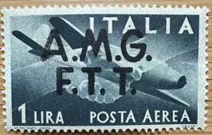 Scott #1LNC1 1947 1L Plane and Clasped Hands Overprinted A.M.G. F.T.T. Italy MLH - Picture 1 of 2