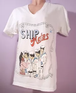 MAGLIETTA SHIP MATES VINTAGE TRASH SEX RETRÒ TEE MARINAI E DONNA SCIOLTA - Foto 1 di 5