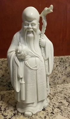 Estatua de Dios de la Longevidad Feng Shui de resina china, blanca, 9 pulgadas Foto 1 de 4