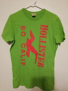 HOLLISTER SO CAL Spellout SURFER CUT Medium Green T-SHIRT * Fast Shipping* - Picture 1 of 4