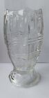 Vintage Pressed Glass Clear Foot Vase Czech?