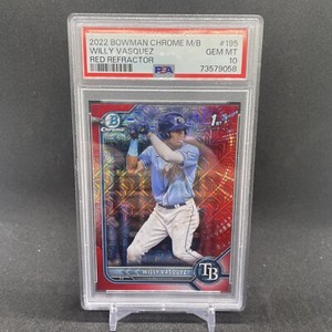 Willy Vasquez Bowman 1st Red Mojo Refractor 4/5 PSA 10 GEM MT Tampa Bay Rays