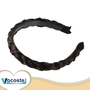 Pezzo di 1 Cerchietto Intrecciato Cerchio Capelli per Donna e Ragazza Largo 0,98" Marrone Scuro - Foto 1 di 8