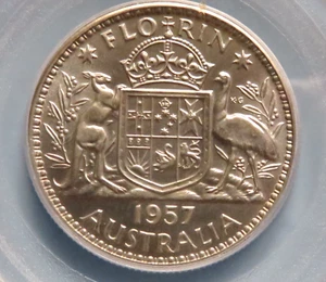 Australia. 1957 Florin.. Proof - PCGS PR65.. Mintage - 1256 - Imagen 1 de 5