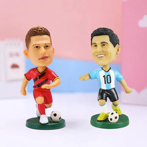 Kevin De Bruyne Bobblehead Figure Belgium Statue Lionel Messi Argentina Doll Toy Cover