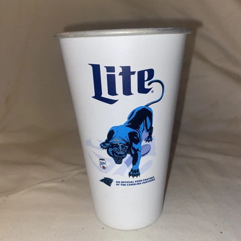 Carolina Panthers  Miller Lite Aluminum Tumbler - Metal Beer Cup NFL Cover
