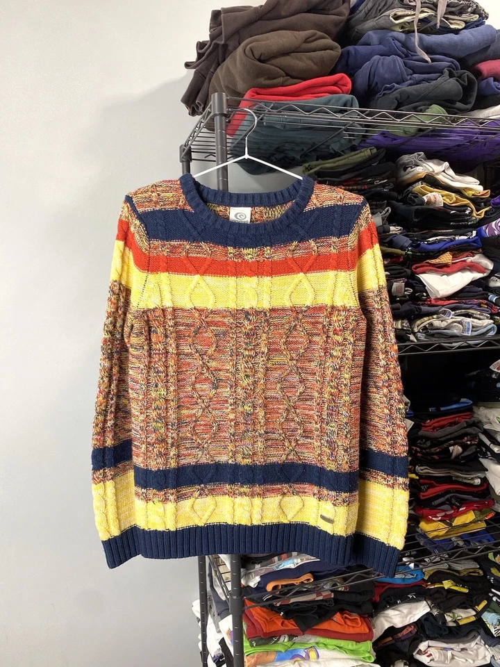 90’s Rip Curl Japan 3D Knit Striped Sweater Coogi style S Size - Image 1 of 4