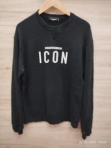 Dsquared2 ICON Embroidered Big Logo Black Men’s Sweatshirt Size XL - Picture 1 of 7