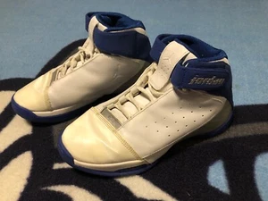 Men Air Jordan Team Strong White Metallic Silver Blk 311868 106 Sz 8 BBall Shoes - Picture 1 of 12