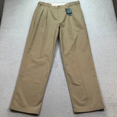 LL Bean Pants Men's Size 38X32 Wrinkle-Free Chino Comfort Waist Pleated NWT - Image 1 of 4