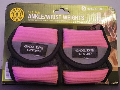 Par de pesas ajustables de tobillo/muñeca Golds Gym rosa 2 x 1,5 lb - NUEVO Foto 1 de 3