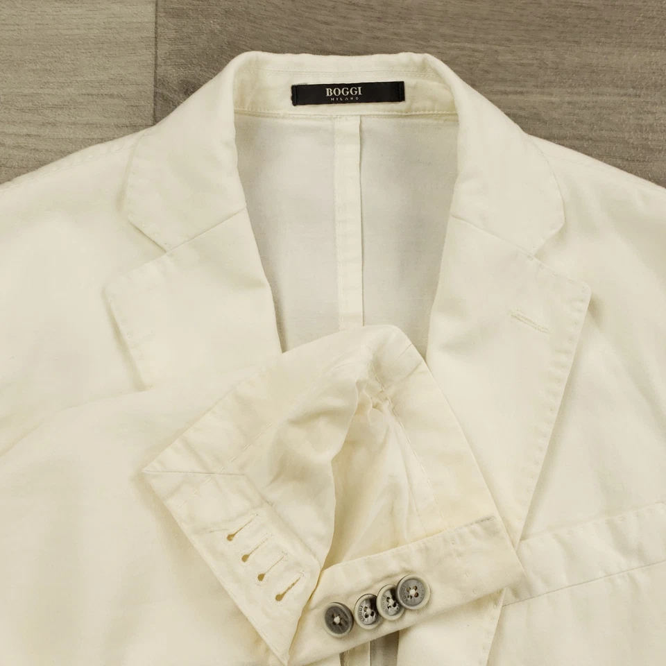 Boggi Milano Blazer Men 36 EU 46 Antique White Lyocell Linen Cotton Unstructured - Image 1 of 4