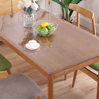 Soft Glass Tablecloth 1mm Thickness Table Cover Multi-Resistant Material - Image 1 of 4