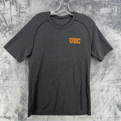 Lululemon USC Metal Vent Tech Gray Black Performance Short Sleeve Shirt Size M - Image 1 of 4