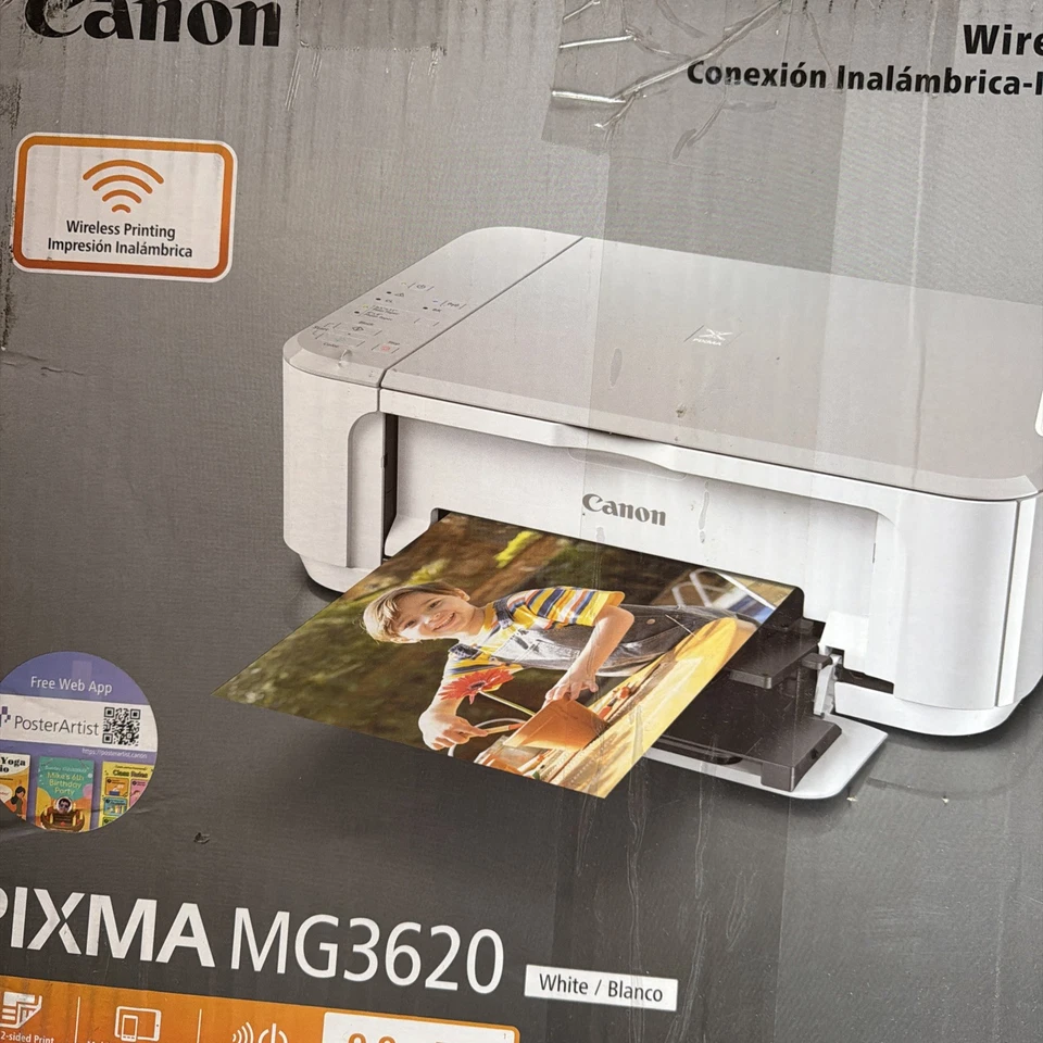 Canon PIXMA MG3620 White Wireless All-In-One Inkjet Printer - Image 1 of 1