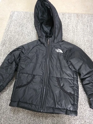 North Face Boys Black Reversible Puffa Jacket Age 4 Years Hooded - Image 1 of 4