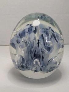 Joe Rice 1996 Trumpet Flowers Controlled Bubble Paperweight Signed - Picture 1 of 4