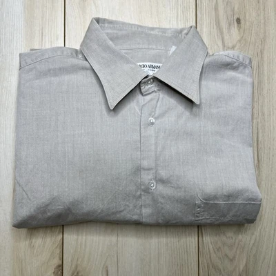 Giorgio Armani Le Collezioni Men’s Button Up Dress Shirt 17 34/35 Gray Collar - Image 1 of 4