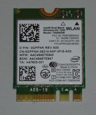 WLan Card_Karte_Intel Dual Band Wireless- AC7260_Model 7260NGW - Bild 1 von 2